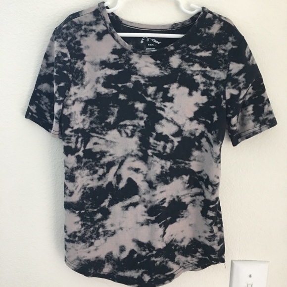 black and grey tie dye shirt